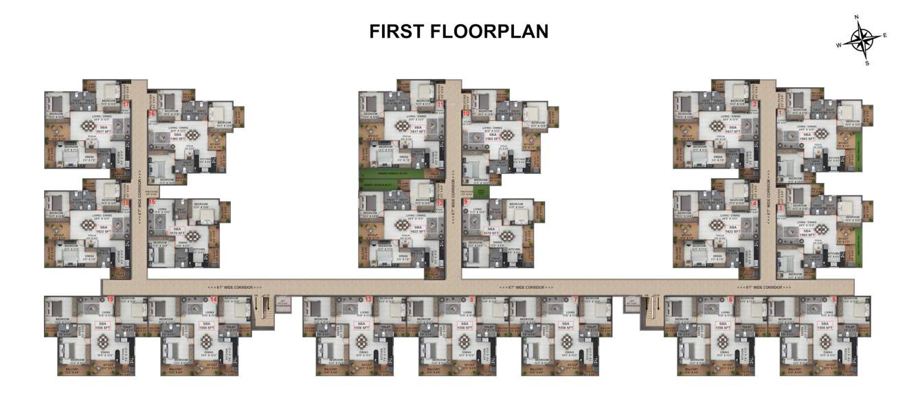  raaga Raaga By Bhavisha Homes Cluster Plan for 1st Floor