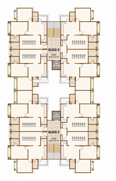  pooja heaven phase 2 C+D Cluster Plan from 61th to 16th Floor