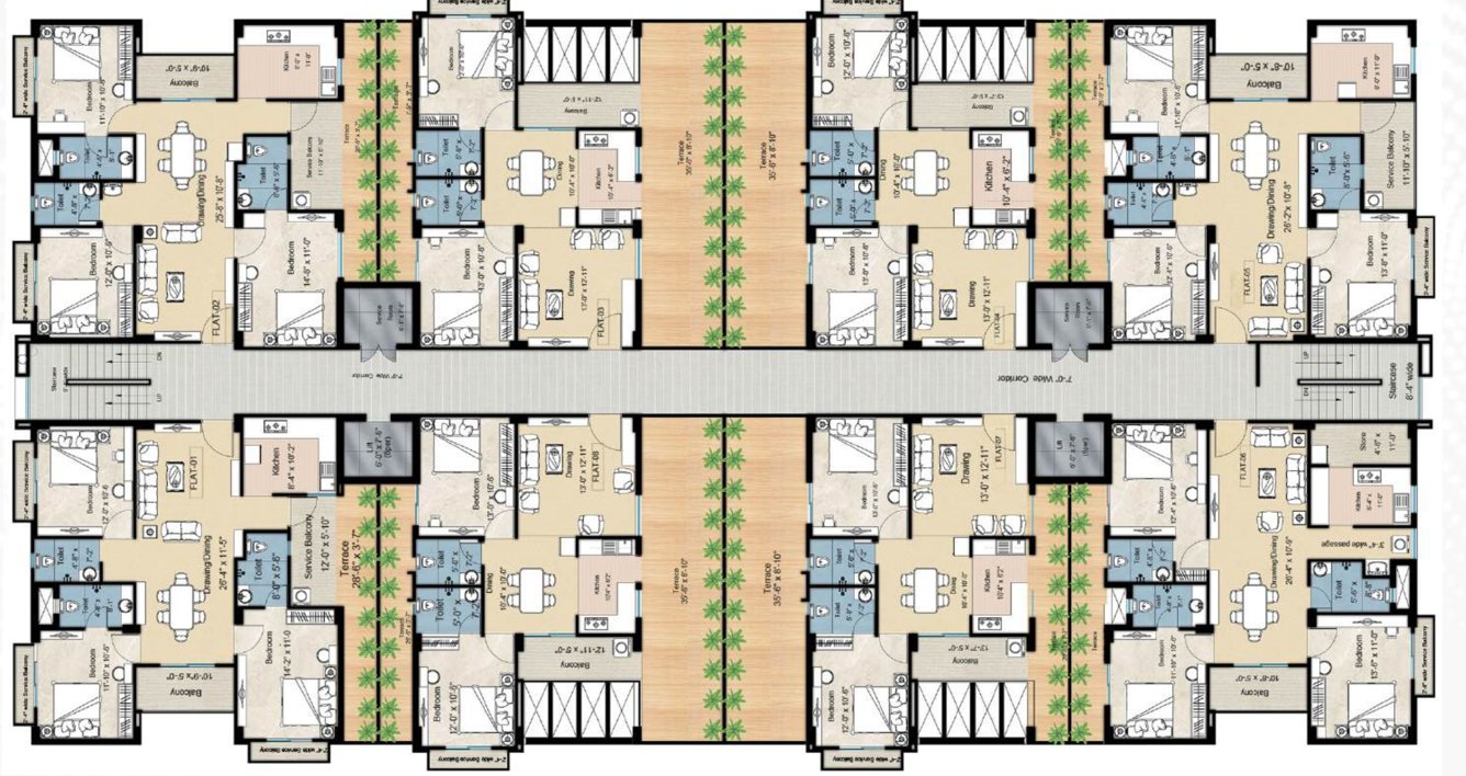 mahadev enclave Mahadev Enclave Cluster Plan for 1st Floor