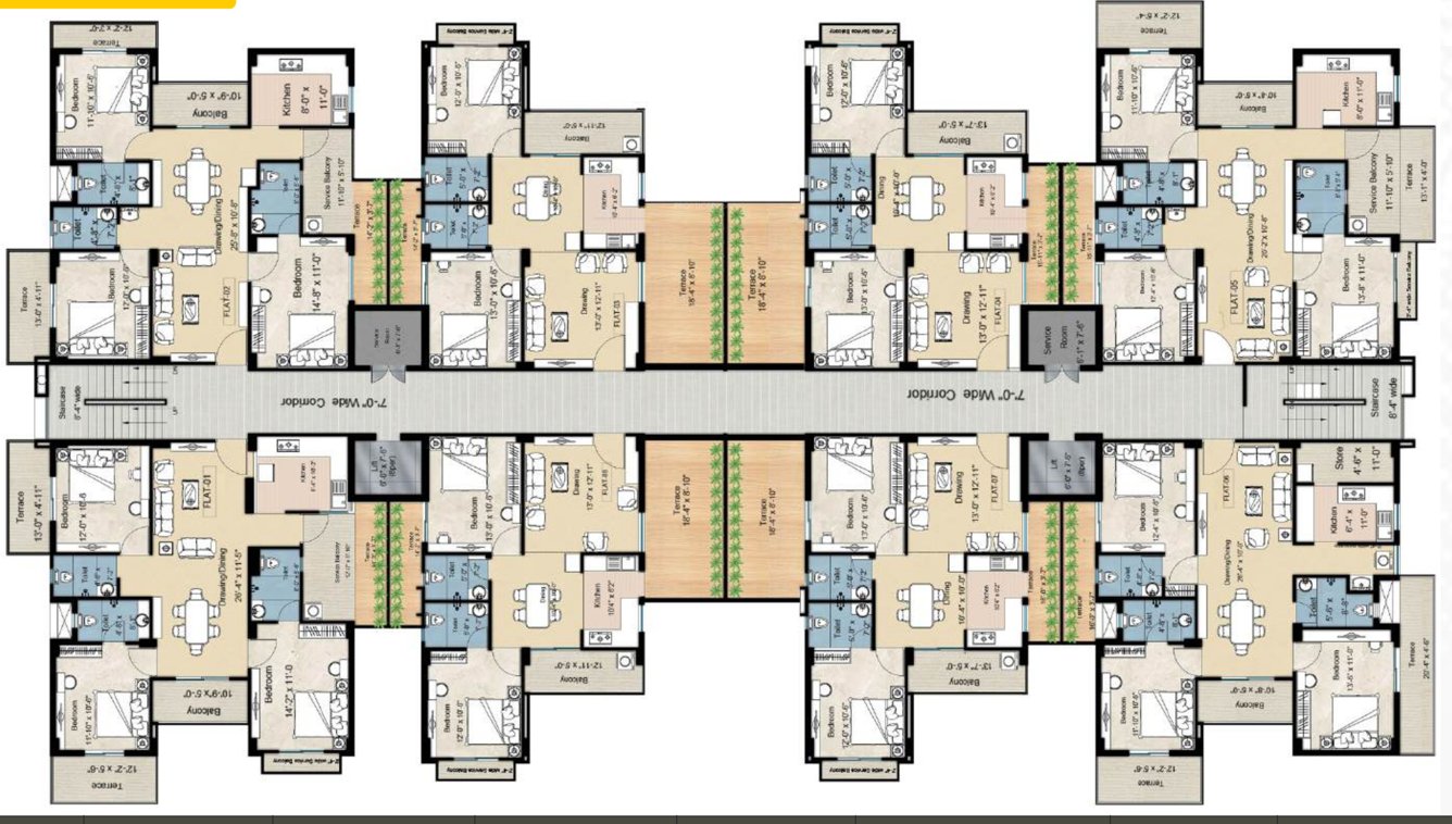 mahadev enclave Mahadev Enclave Cluster Plan from 3rd to 5th Floor