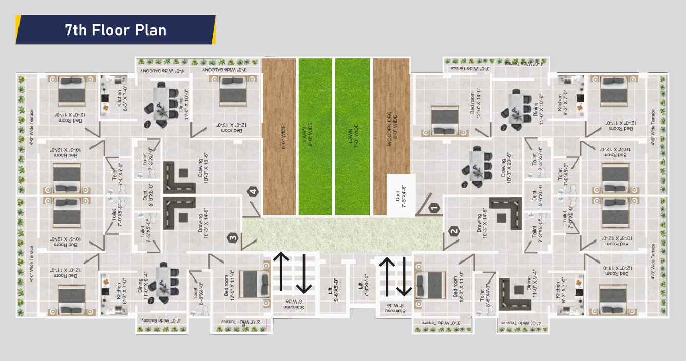  kiran enclave Kiran Enclave Cluster Plan for 7th Floor