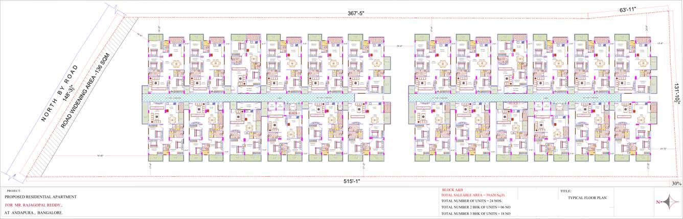  navakruthi garden bay Navakruthi Garden Bay A & B Cluster Plan for Typical Floor