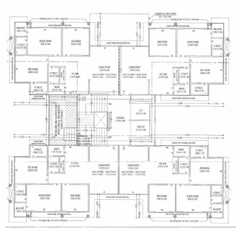 saffron luxuria phase 1 Tower A Cluster Plan from 1st to 14th Floor