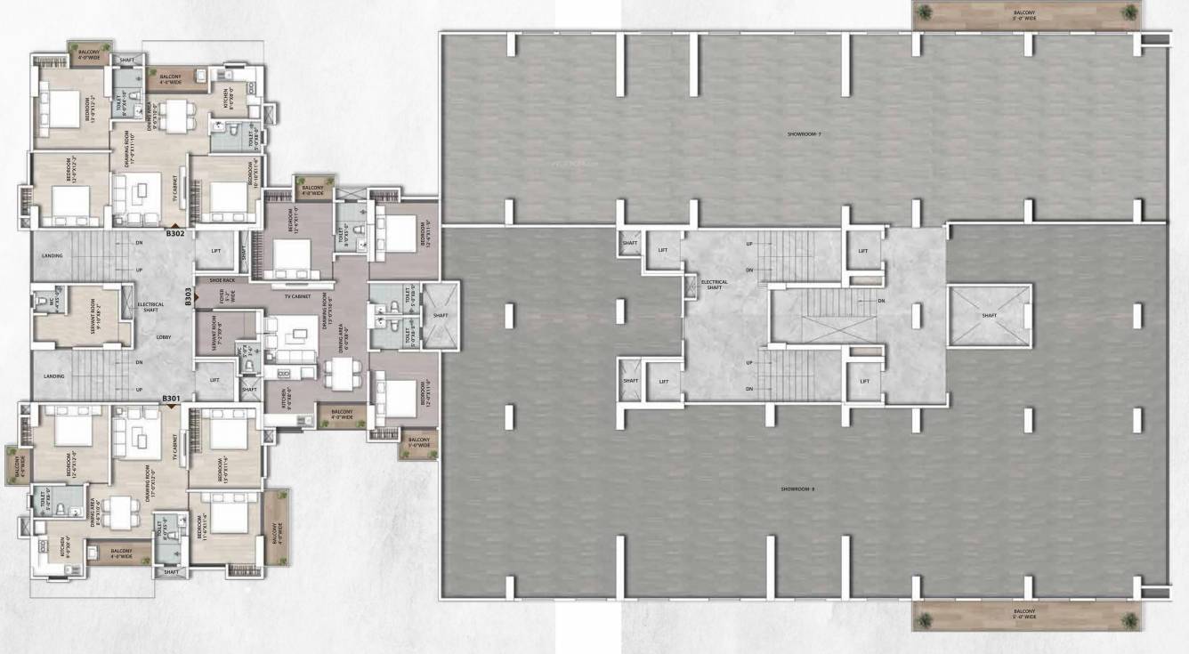  life 360 Tower Block A Cluster Plan for 3rd Floor