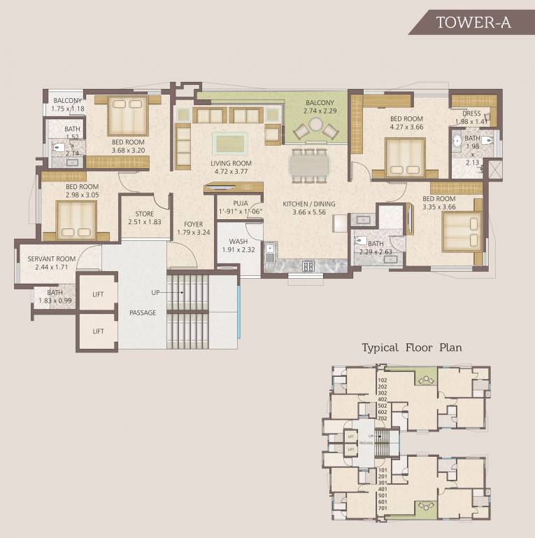 eshanti elegance phase 2 Tower A Cluster Plan