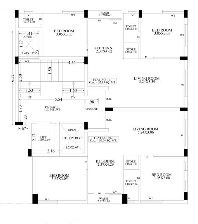 shree dwar panchamrut heights tower a Tower A Cluster Plan from 1st to 7th Floor