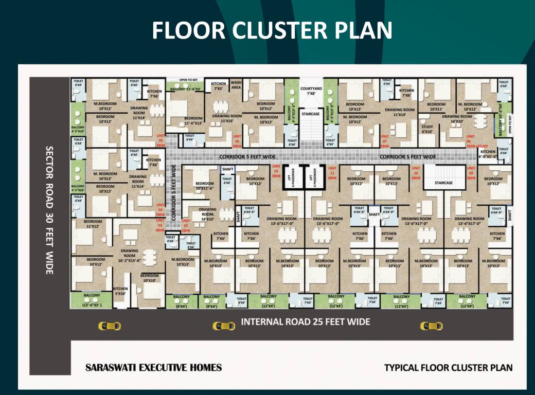  executive home Executive Home Cluster Plan from 1st to 3rd Floor