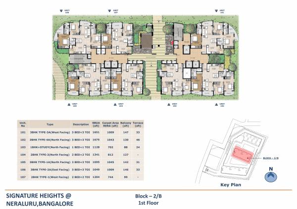  heights Block B Cluster Plan for 1st Floor