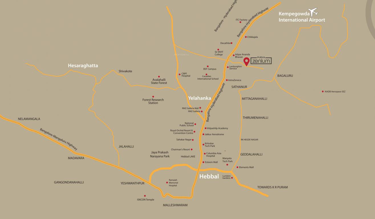  purva zenium Location Plan