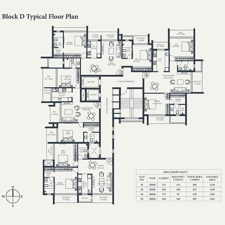  lifestyle towers BLOCK D Cluster Plan from 1st to 7th Floor