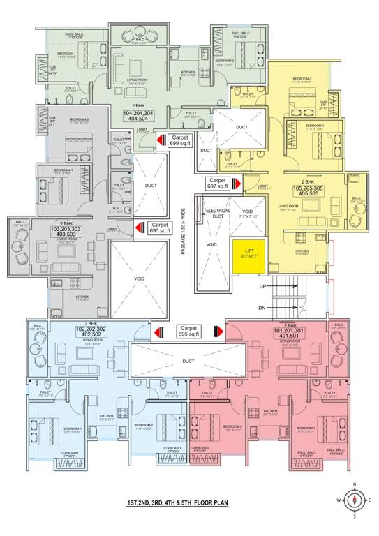  mithila Mithila Cluster Plan for Typical Floor