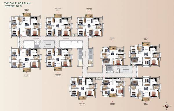  tridasa-phase-2 Tower 1 To 9 Typical Cluster Plan