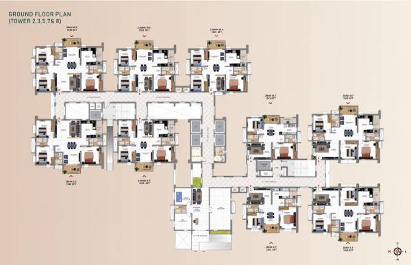  tridasa Tower 2, 3, 5, 7& 8 Cluster Plan For Ground Floor