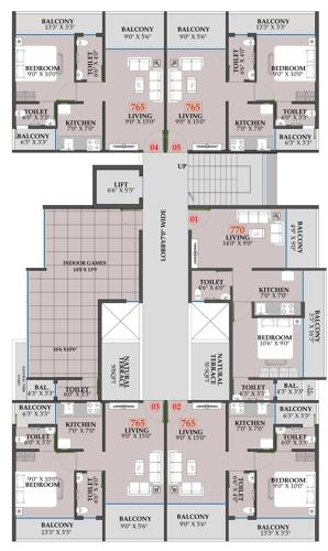  patel-aura Patel Aura Cluster Plan for 1st Floor