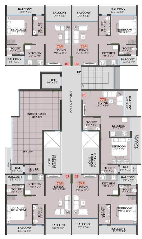  patel aura Patel Aura Cluster Plan for 1st Floor