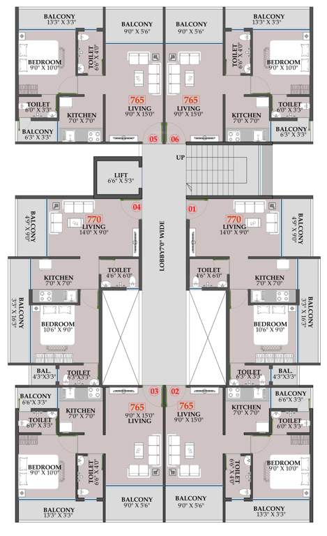  patel aura Patel Aura Cluster Plan from 2nd to 7th Floor