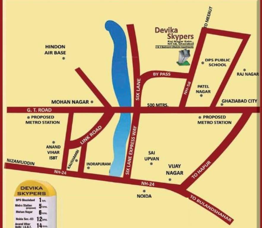 devika skypers tower 8 9 & 10 Location Plan