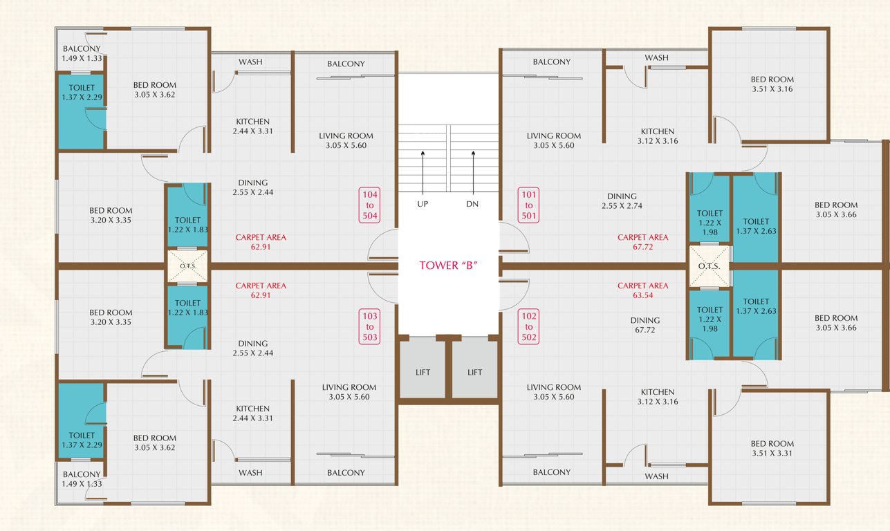 etihad towers phase 2 B Cluster Plan