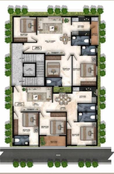  homes Homes TowerA Cluster Plan