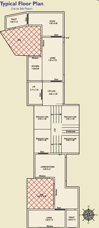  lavitra flats phase 1 Tower A Cluster Plan from 1st to 5th Floor
