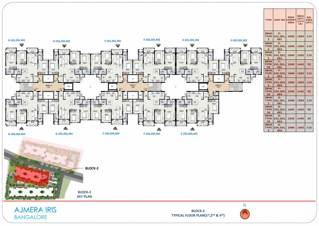 iris BLOCK 2(WING E) Cluster Plan