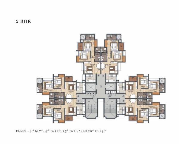  foresta Foresta Cluster Plan From 3rd To 24th Floor Expect 8th,  13th, 14th & 19th Floor