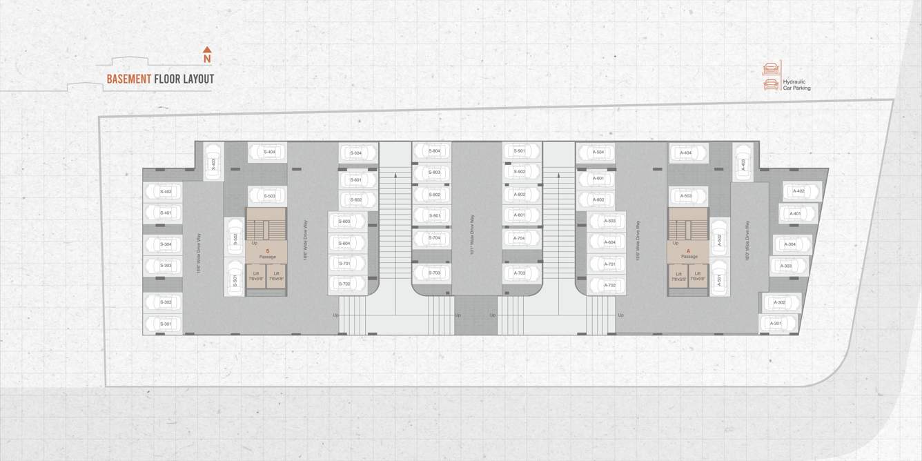  aatmiya selenite Tower A And B Cluster Plan for Basement Floor
