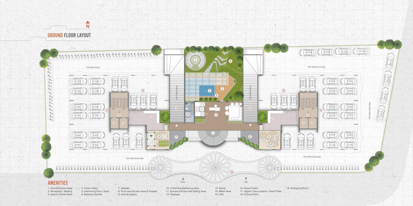  aatmiya selenite Tower A And B Cluster Plan for ground Floor