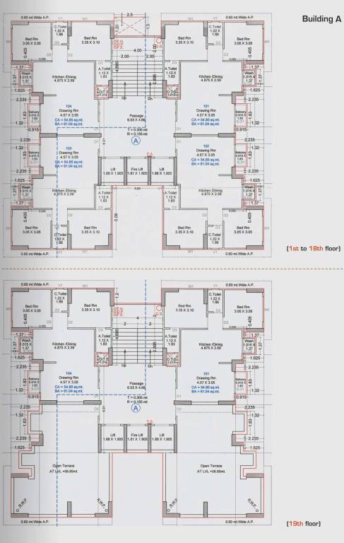  shiv samarth 1 Tower A Cluster Plan from 1st to 19th Floor