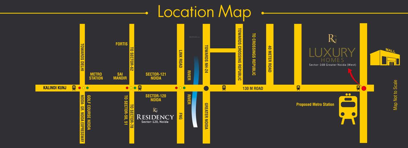 towers i and j r g luxury homes Location Plan