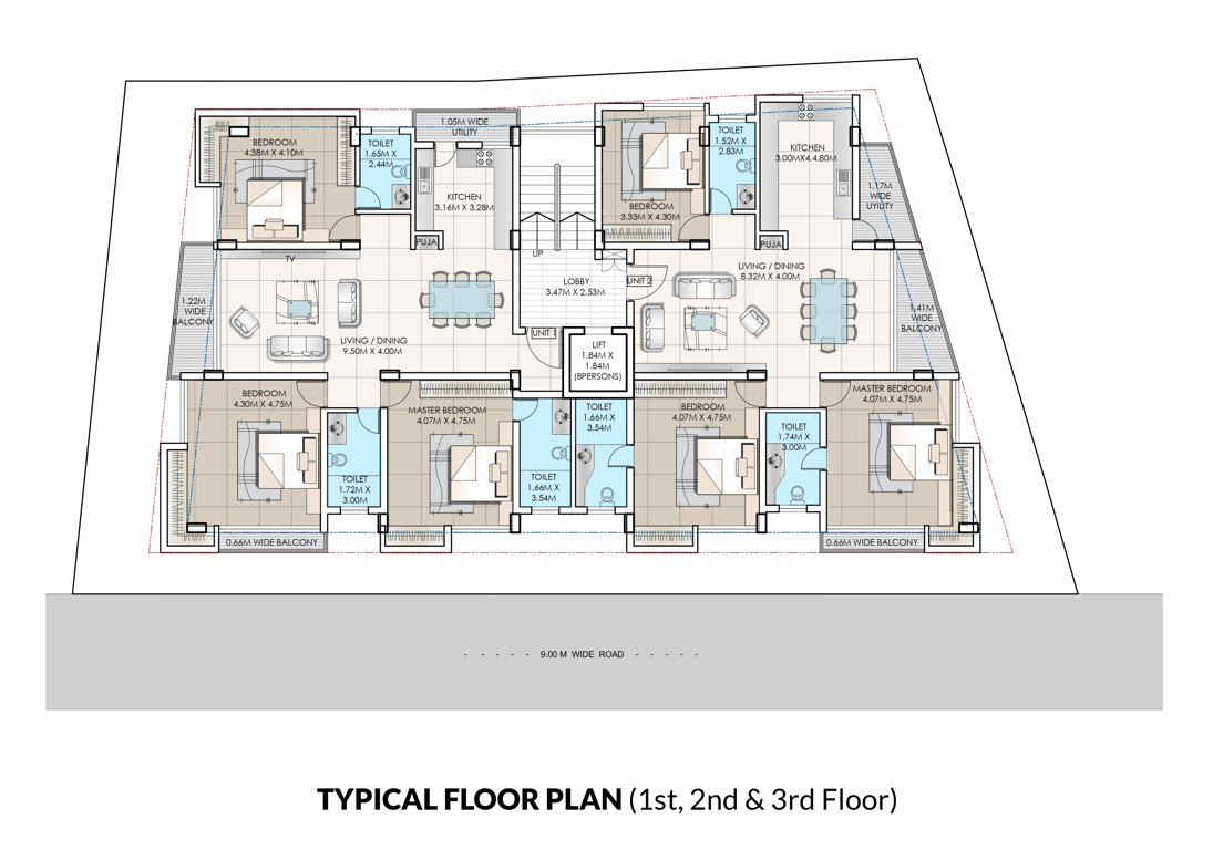  city place Cluster Plan from 1st to 3rd Floor