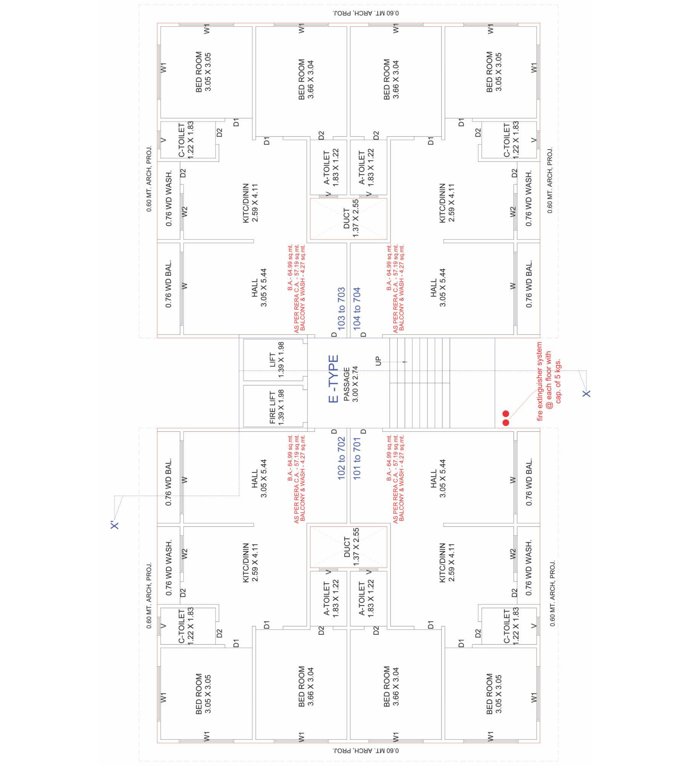  vastu palace building E Cluster Plan