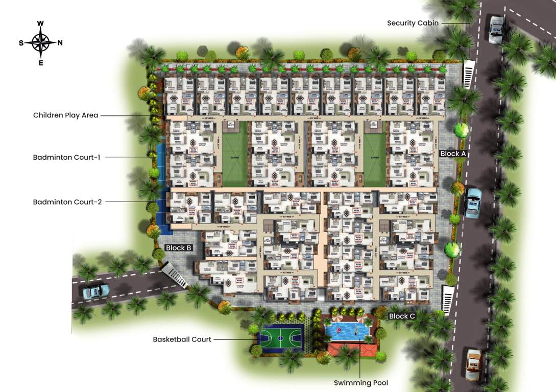  sree lakshmi vallabha residency A To C Cluster Plan For Ground Floor