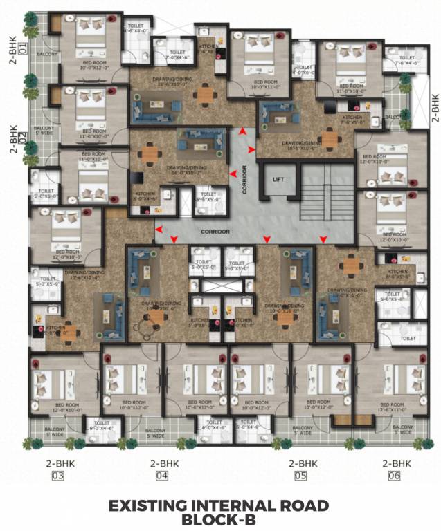 twin clarus Block B Cluster Plan from 1st to 4th Floor