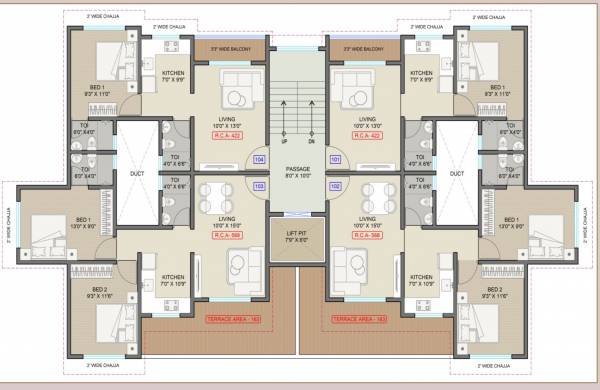  oswal-pride Oswal Pride Cluster Plan for 1st Floor