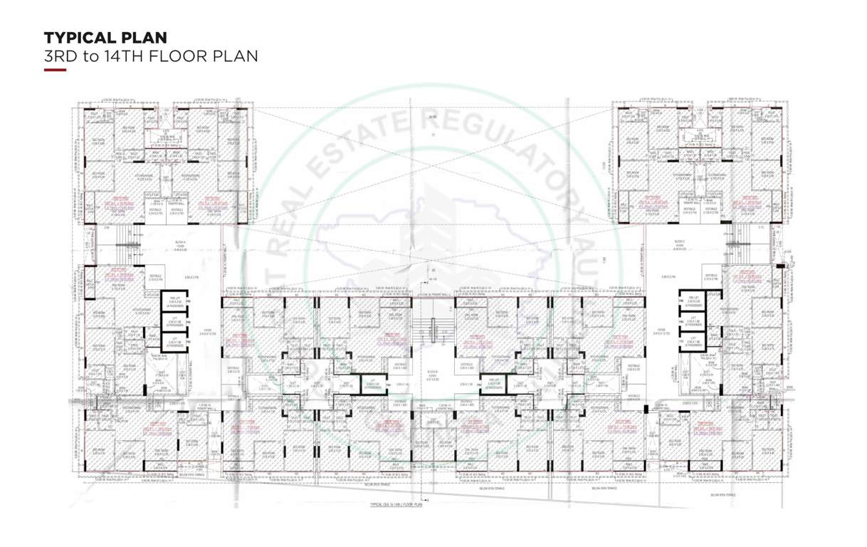  vedant zade Block A Cluster Plan from 3rd to 14th Floor