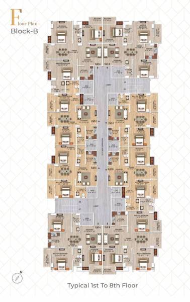 Block B Cluster Plan from 1st to 8th Floor ub-tower Block B Cluster Plan from 1st to 8th Floor