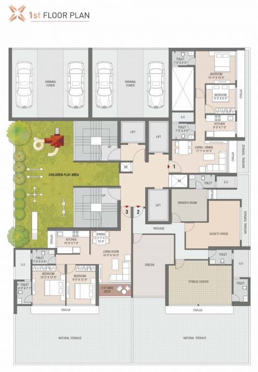 stella Satyam Superstructures Cluster Plan for 1st Floor