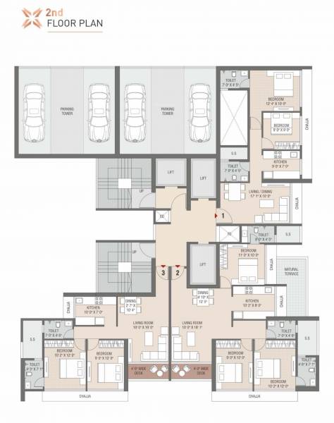  stella Satyam Superstructures Cluster Plan for 2nd Floor