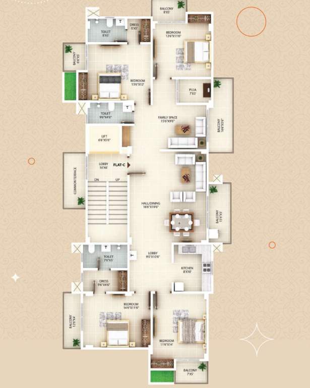  bishnu elite Bishnu Elite Cluster Plan for 2nd & 4th Floor
