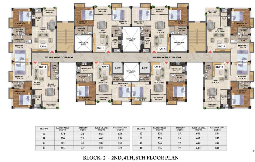  tilottama Tilottama Block 2 Cluster Plan From 2nd,4th To 6th Floor