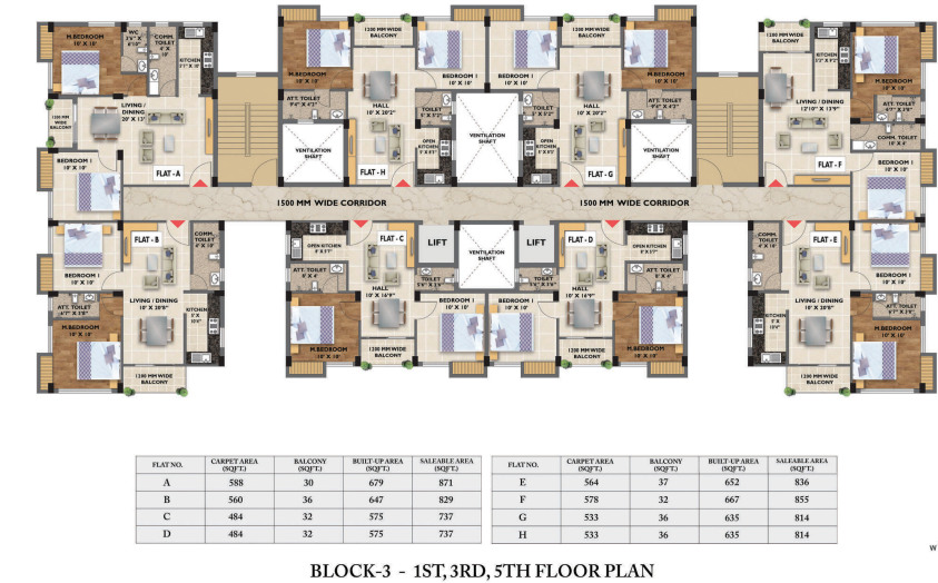  tilottama Tilottama Block 3 Cluster Plan From 1st,3rd To 5th Floor