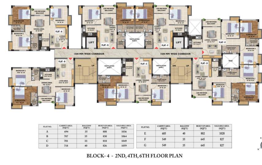  tilottama Tilottama Block 4 Cluster Plan From 2nd,4th To 6th Floor