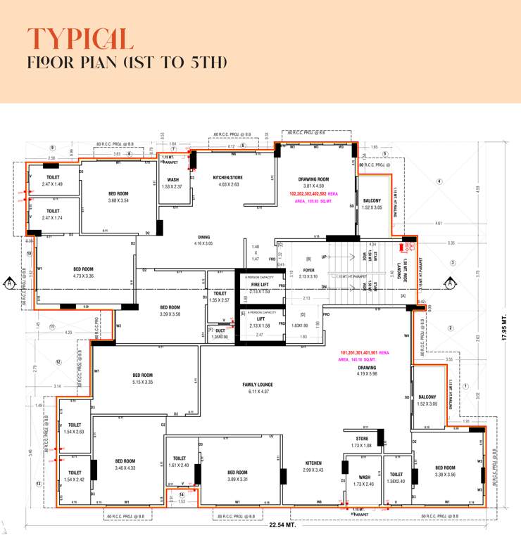  tatva 3 Tatva Cluster Plan from 1st to 5th Floor
