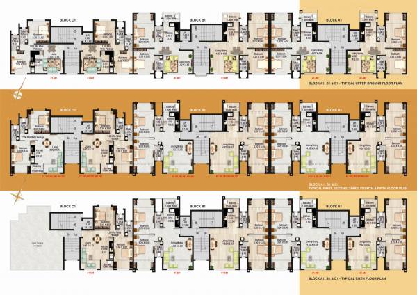  silver-solitude-phase-ii A, B & C Cluster Plan from ground to 6th Floor
