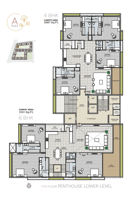 ercole Block A Cluster Plan for 11th Floor