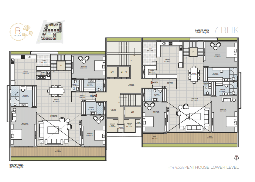 ercole Block B Cluster Plan for 11th Floor