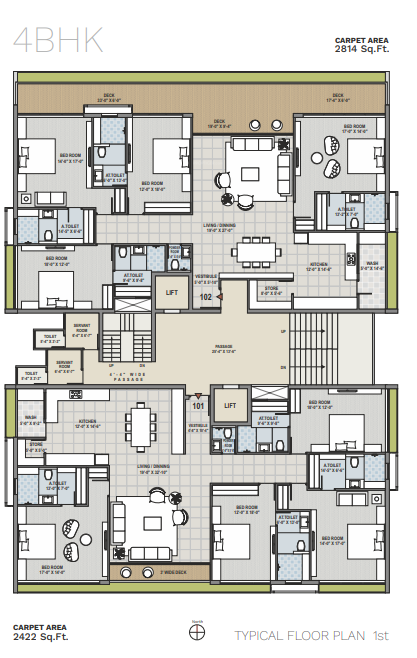 ercole Block G Cluster Plan for 1st Floor