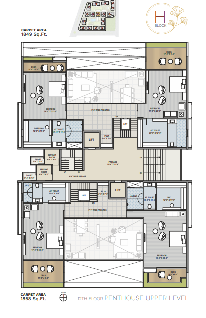 ercole Block H Cluster Plan for 12th Floor