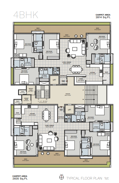 ercole Block H Cluster Plan for 1st Floor